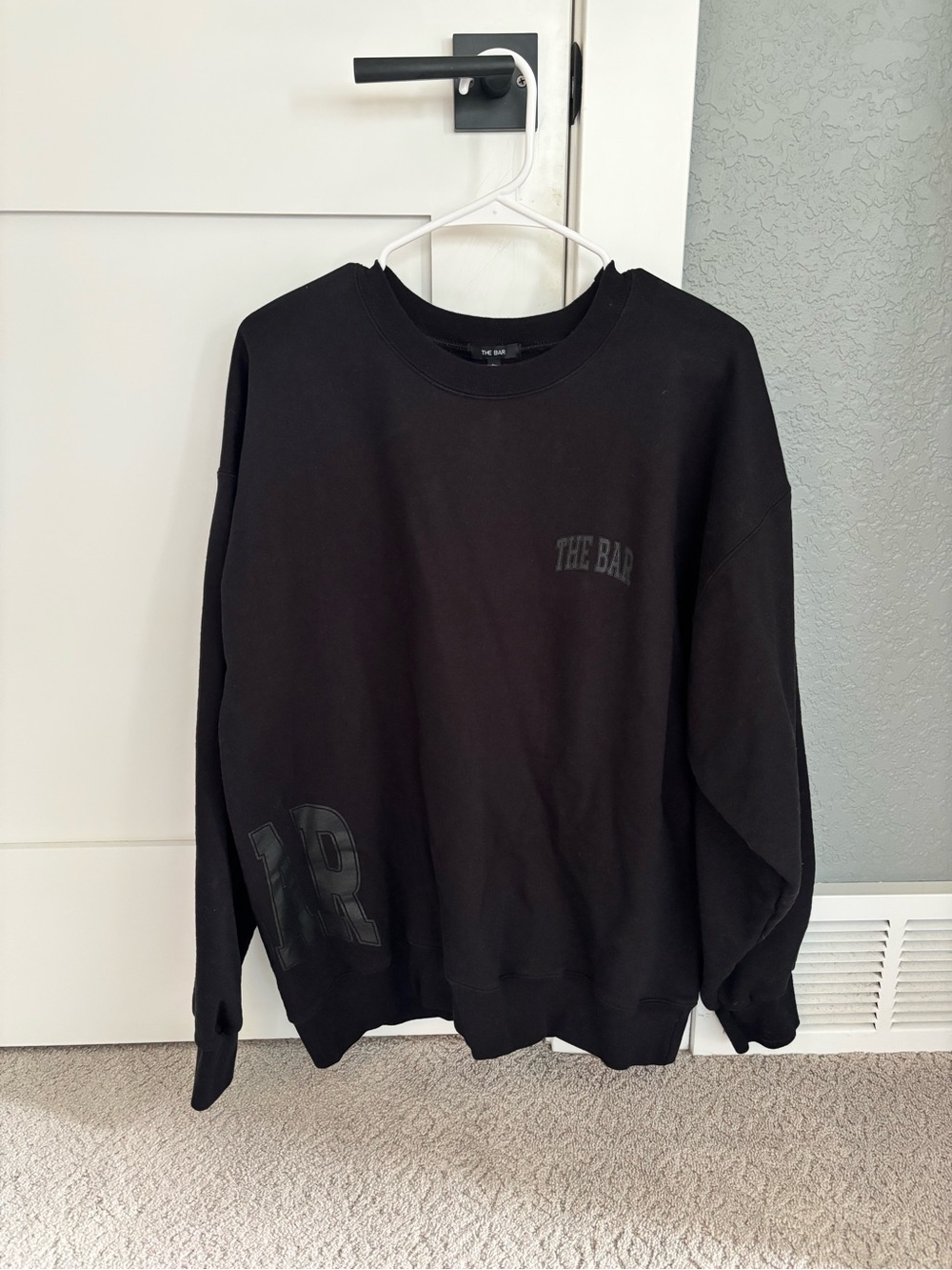 The BAR Black Varsity Wrapped Sweatshirt Large